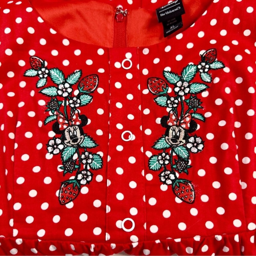 Disney Minnie Mouse Her Universe Red Polka Dot Strawberry Dress 3x - Picture 10 of 15